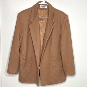 Vintage 80’s Tan Wool Blazer | Dumas Lined Blazer